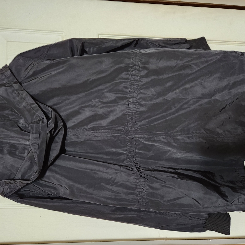 Express Black Windbreaker Jacket with White Trim - Picture 10 of 12